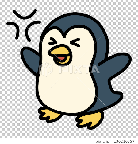 Angry penguin spreading its wings in excitement 130210357