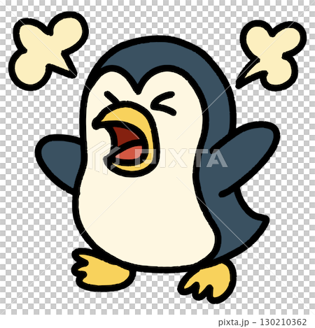 Penguin screaming with excitement and out of breath Penguin screaming with excitement and out of breath 130210362