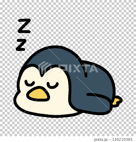 A penguin sleeping soundly 130210365