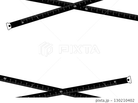 巻尺がクロスする測定イメージの背景素材 130210402