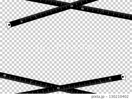 巻尺がクロスする測定イメージの背景素材 130210402