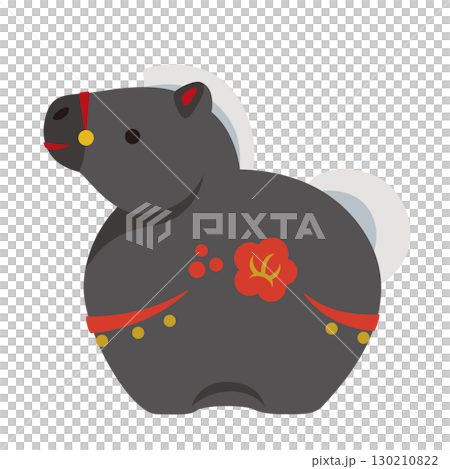 可愛的馬年黑馬十二生肖掛飾 130210822