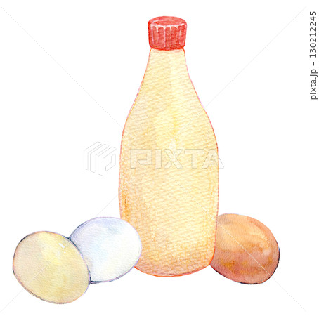 水彩イラスト　手描きイラスト　マヨネーズ 130212245