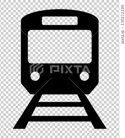 シンプルな電車のアイコン　ベクター 130212280
