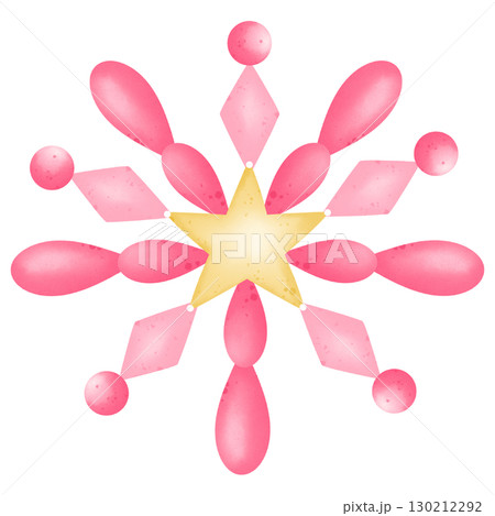 Snowflake pattern hand drawn in bright colors transparency illustration 130212292