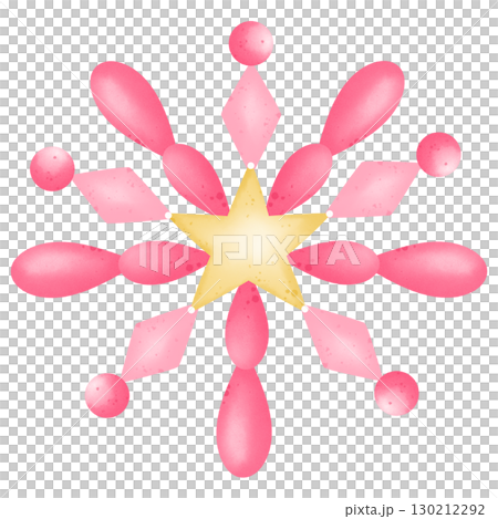 Snowflake pattern hand drawn in bright colors transparency illustration 130212292