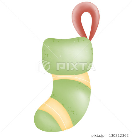 Socks used for Christmas decoration hand drawn transparency illustration 130212362