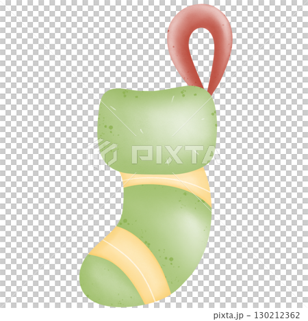 Socks used for Christmas decoration hand drawn transparency illustration 130212362