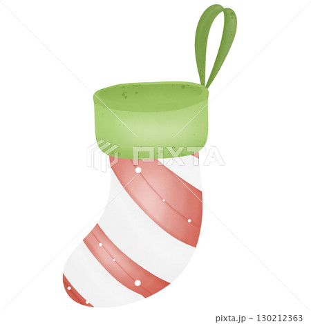 Socks used for Christmas decoration hand drawn transparency illustration Socks used for Christmas decoration hand drawn transparency illustration 130212363