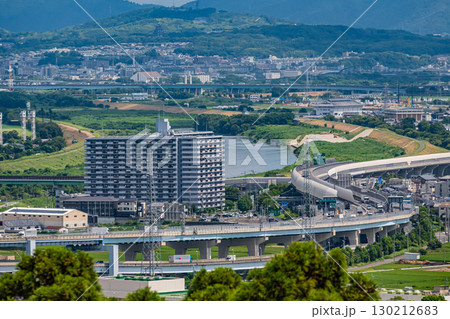 男山展望台からの景観　京滋バイパス　京都府八幡市 130212683