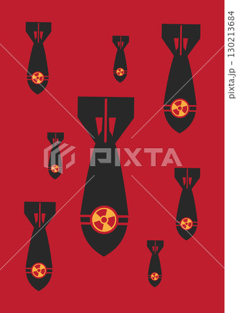 Nuclear bomb with a radiation sign. Vector illustration stock Illustration 130213684