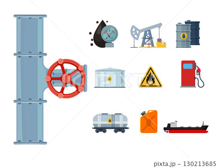 Oil Industry Object Set stock illustration 130213685