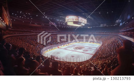 Hockey Arena Crowd Night Game. 130213793