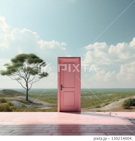 Pink Door to New Beginnings Landscape. 130214004