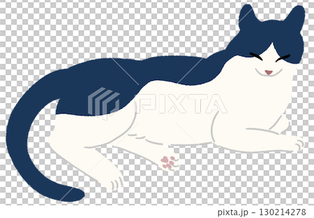 一隻正在打盹的貓的插圖 130214278