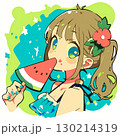 スイカを食べる水着の女の子1 130214319