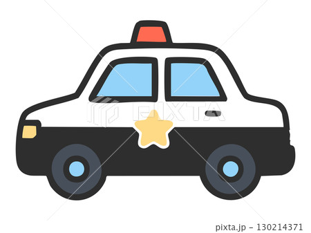 シンプル・かわいいパトカーのイラスト シンプル・かわいいパトカーのイラスト 130214371