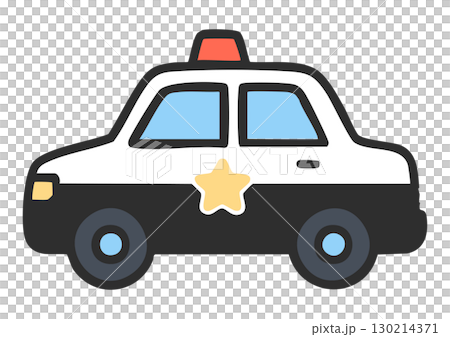 シンプル・かわいいパトカーのイラスト シンプル・かわいいパトカーのイラスト 130214371