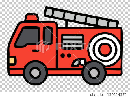 Simple and cute fire engine illustration Simple and cute fire engine illustration 130214372