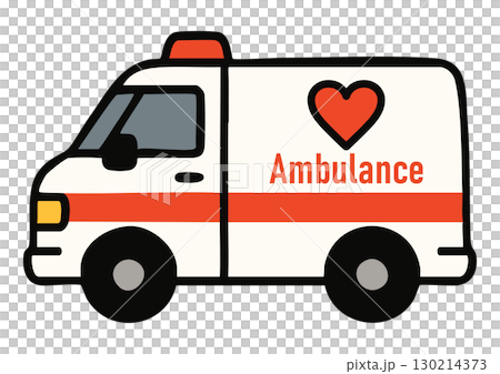Simple and cute ambulance illustration 130214373