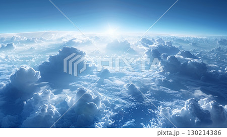 藍色の空と柔らかい積雲