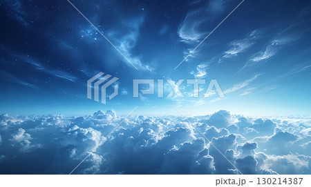 藍色の空と柔らかい積雲 130214387