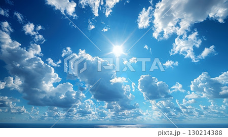 藍色の空と柔らかい積雲