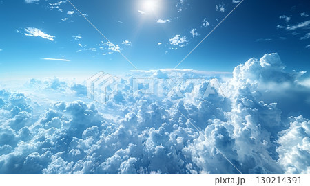 藍色の空と柔らかい積雲