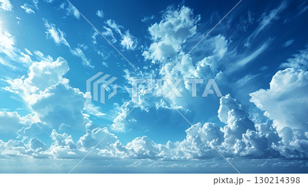 藍色の空と柔らかい積雲