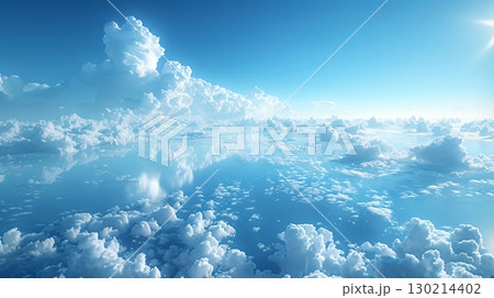 藍色の空と柔らかい積雲