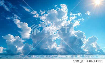 藍色の空と柔らかい積雲