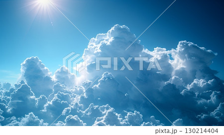 藍色の空と柔らかい積雲
