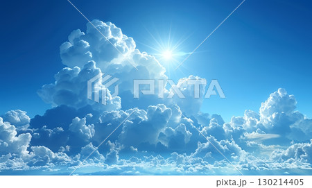 藍色の空と柔らかい積雲