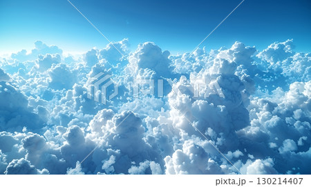 藍色の空と柔らかい積雲