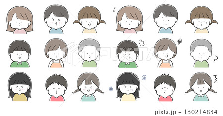 いろんな子供の表情セット いろんな子供の表情セット 130214834