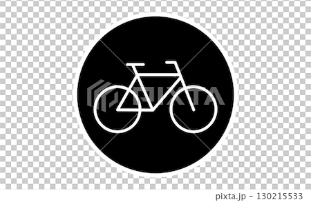 Bicycle lane sign illustration icon 130215533
