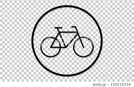 Bicycle lane sign illustration icon Bicycle lane sign illustration icon 130215534