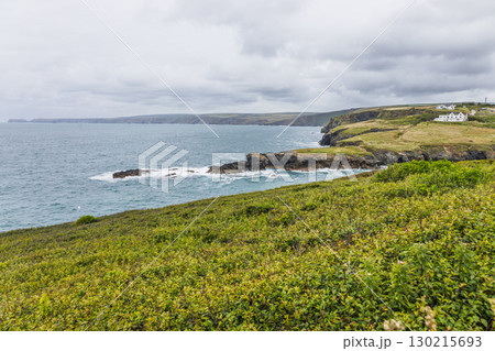 Port Isaac Coastline, Cornwall. Rugged Clifftop Pastures and Atlantic Waves 130215693