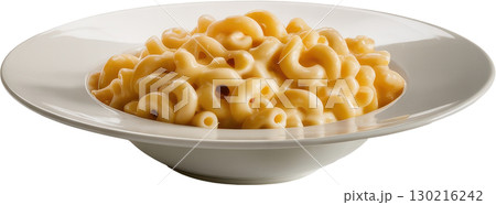 A creamy golden bowl of classic aroni and cheese ready to be enjoyed 130216242