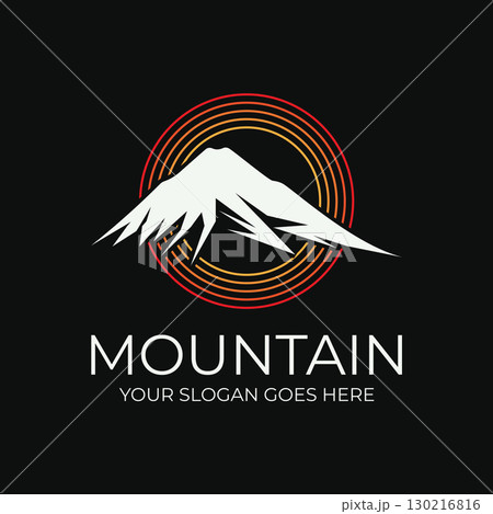Mountain logo vector illustrations design icon template 130216816