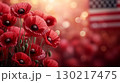 Red poppies blooming against blurred bokeh background, natural floral composition 130217475