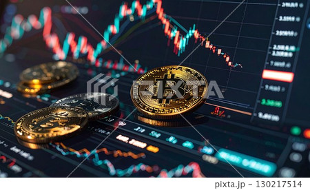 仮想通貨のイメージ画像　ビットコイン　暗号資産 130217514