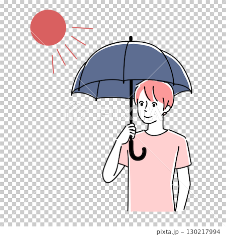 A man holding a parasol 130217994