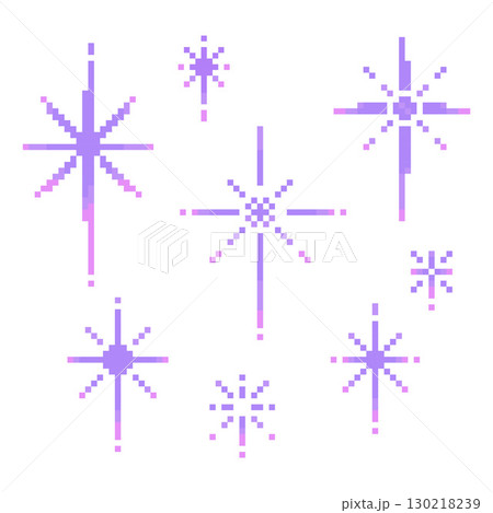 Pixel Star Sparkle Set Retro Y2K 8 Bit Glitter Elements 130218239