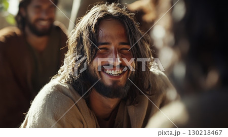 Jesus walking on streets of Jerusalem 130218467