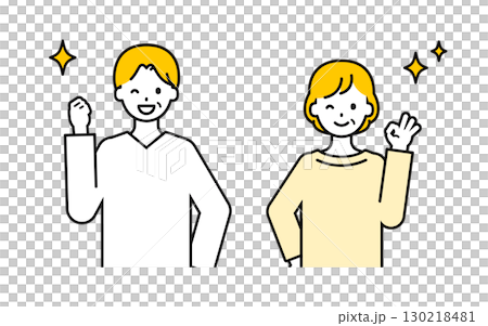 Simple senior men and women_happy Simple senior men and women_happy 130218481