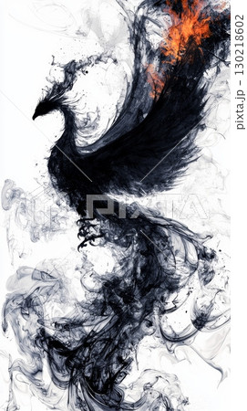 Phoenix, bird made of fire 130218602