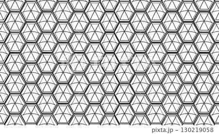 亀甲文様のモノトーン和柄背景 130219058