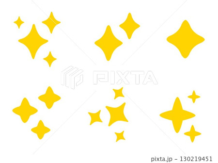 Cute star vector, golden, Sparkle star icons, Shine icon 130219451