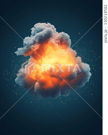 Swirling movement of smoke on red background. Abstract smoke background. AI Generated. 130219582